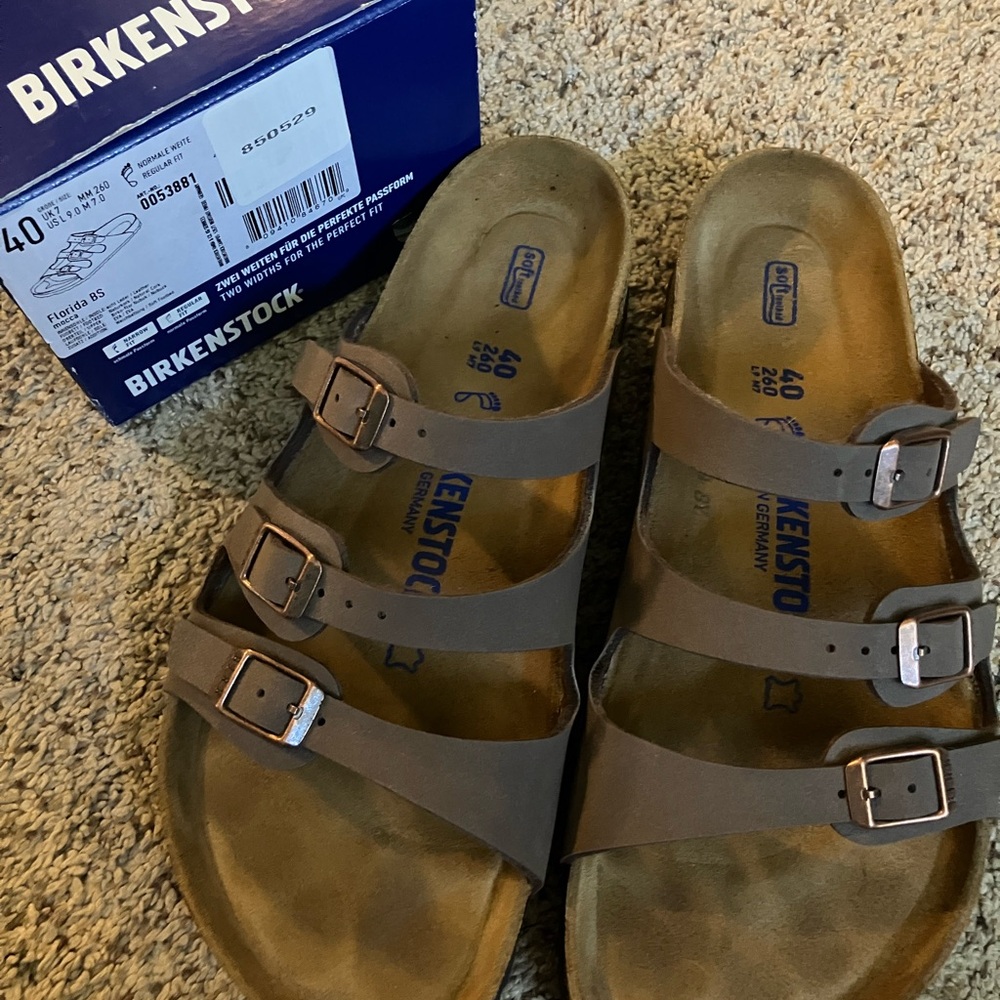 Birkenstock Florida Mocca Sandals Sz 40 normal fit